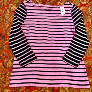 NWT Loft 3/4 sleeve striped tee. Size M